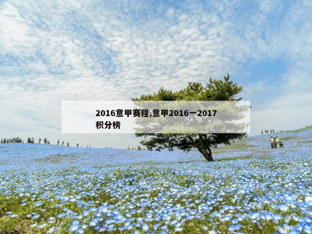 2016意甲赛程,意甲2016一2017积分榜